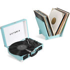 Victrola Journey+ Bluetooth Suitcase Record Player with Record Stand, Turquoise