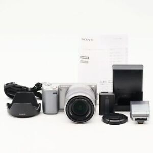 Sony Alpha NEX-5N 18-55mm 16mm Digital Mirrorless Camera Kit Silver Zoom
