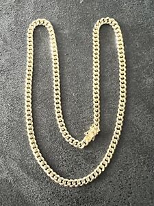 HEAVY 22” SOLID 14K YELLOW GOLD CUBAN CHAIN LINK NECKLACE 50.1 GRAMS 5.5 MM