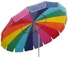 Beach Umbrella with Sand Anchor Auger Rainbow Color 8ft foot Patio Sun Shade
