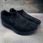 Skechers Shape-Ups Women's Suede Slip-on Loafers Black Leather Casual Size 8.5