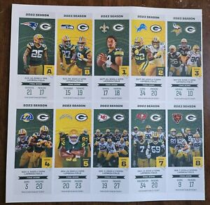 2023 Green Bay Packers Full Set Of Commemorative Season Tickets.  Jordan Love