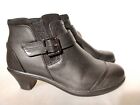BioHeels with Orto-Cushion Emma Leather Ankle Boots Women 8 B Black Round Toe