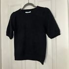 Magaschoni Cashmere Sweater Womens Size XS/TP Crewneck Short Sleeves Black
