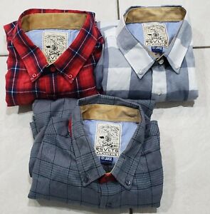 RSVLTS Flannel Shirt Mens XXL [LOT OF 3] Pockets Shacket Plaid Check Roosevelts