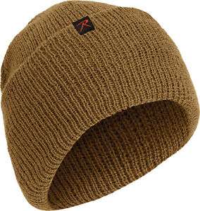100% Wool Double Layered Knit Watch Cap Beanie Cold Weather Hat with Rothco Tag