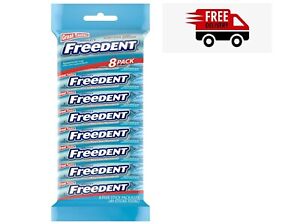 Wrigley's Freedent Spearmint Chewing Gum -5 Stick Pack ,Pack of 8 USA FREE SHPNG