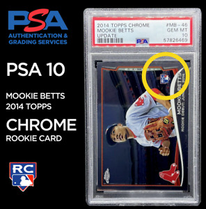 Mookie Betts ROOKIE CARD CHROME Baseball 💎 RARE 💎  2014 Topps CHROME PSA 10