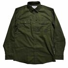 Poncho Mens Sz Small Olive Button Down Long Sleeve Fishing Vent Magnetic Pocket