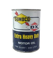 Vintage Sunoco DX Extra Heavy Duty Paperboard Quart Motor Oil Can Empty