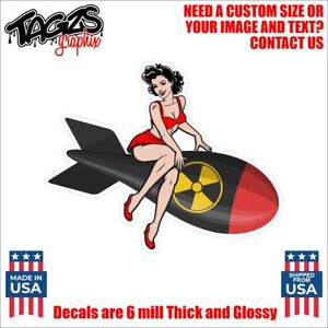 Sexy Pinup Girl Bomb V2Printed & Laminated Window Decal Sticker Car Truck SUV