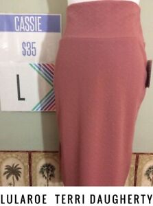 LuLaRoe NWT Cassie Pencil Skirt  L Textured Solid Dusty Rose