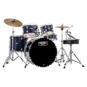 Mapex Rebel 5 Pc Jazz Complete Drum Set w/Hardware & Cymbals Royal Blue