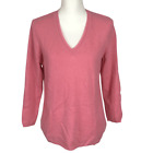 Magaschoni 100% Cashmere Long Sleeve V-Neck Sweater Pullover Woman's Large