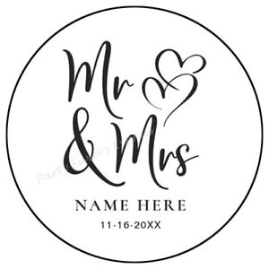 MR AND MRS PERSONALIZED WEDDING ENVELOPE SEALS LABELS STICKERS PARTY FAVOR