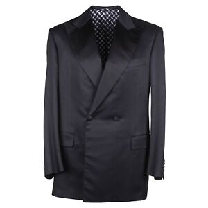 Zilli Black Lustrous Wool and Silk Tuxedo 46L (Eu 56) Formal Evening Suit NWT