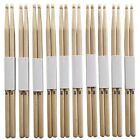 2B Maple Wood Drumsticks - 10-Pair Set of Drum Sticks with Wooden Tips