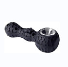 Silicone Tobacco Smoking Pipe with Glass Bowl - (Black) - USA