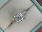 4 Ct Natural Off White Diamond Solitaire Ring 925 Silver Certified Princess Cut