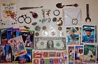 JUNK DRAWER LOT__USA COINS 1945-P Silver Nickel_JEWELRY VINTAGE_Stamp_1919 WHEAT