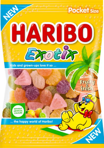 HARIBO EXOTIX Exotic fruit gummies Snack pack 05g-Made in EUROPE -FREE SHIP