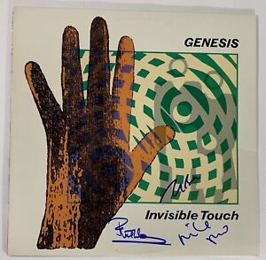 Genesis signed Invisible Touch Album Phil Collins Banks Rutherford Beckett loa