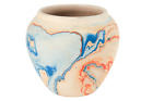New ListingNemadji Natural Swirl Vase USA Handmade Vintage Pottery Indian Head Blue Orange