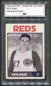 Custom 1963 Pete Rose Cincinnati Reds NL Rookie Of The Year Baseball Card
