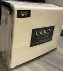Ralph Lauren King Sheet Set, Dunham Sateen WHITE 100% Cotton-300TC, NEW!