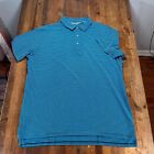 tasc Performance Polo Shirt Mens Large Blue Striped Casual Golf Rugby