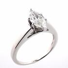 14K White Gold 1.05 Carat Genuine Marquise Solitaire Diamond Engagement Ring