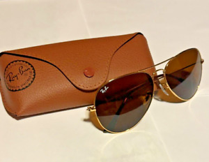 Ray-Ban Aviator Sunglasses Gold Frame With Brown Lenses RB3026 62mm