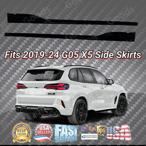 Fits 2019-2024 BMW G05 X5 M Sport Gloss Black Side Skirt Extension Lip Body Kit