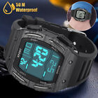 Waterproof Men Sports Watch LED Large Digital Calendar Multifunction Wristwatch