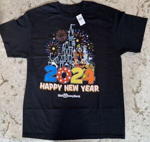 Disney Happy New Year 2024 Mickey And Friends Adult Shirt Size Large NWT!