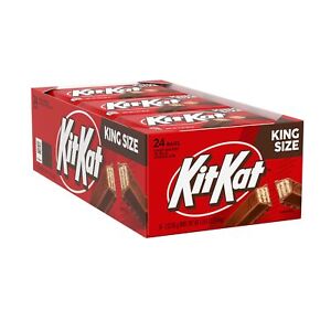 KIT KAT Milk Chocolate Wafer King Size, Candy Bars, 3 oz (24 Count)