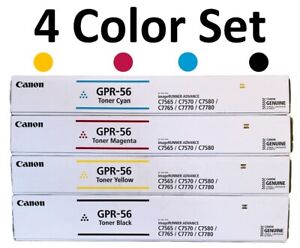 Canon GPR-56 Yellow Magenta Cyan Black Toner Full Set OEM