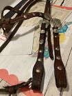 Vintage Silver Engraved Show Headstall with Large Buckles /Conchos AQHA NRHA USA
