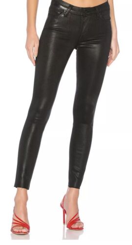 PAIGE Verdugo Ankle Jeans Black Fog Luxe Coating Skinny 26 Designer Jeans $219