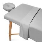 set of 3 pieces massage sheets microfiber face cover light gray