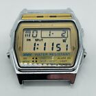 Vtg Timex Q Digital Watch Men 35mm Silver Tone Alarm Chrono No Band New Battery