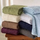 100% Cotton Thermal Basket Weave All Season Blanket Luxury Solid Sofa Bed Throw