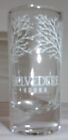 Belvedere Vodka Shot glass,  Tall clear shot glass with white writing & trees