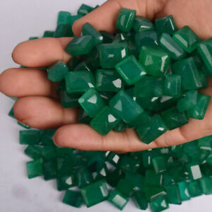 Natural Colombian Green Emerald Cut Faceted Loose Gemstones Wholesale Lot