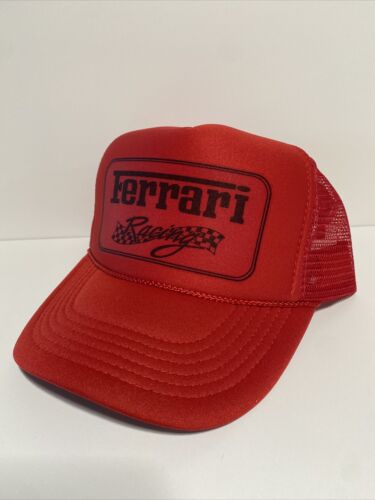 Vintage Ferrari  Trucker Hat adjustable Summer Solid Red Cap Party Hat