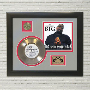 Notorious BIG Dead Wrong Framed Picture Sleeve Gold 45 Record Display M4