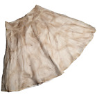 Vtg Y2K Lena Medoyeff Beige 100% Silk Beaded Chiffon Fairycore A-Line Skirt L