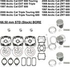 Arctic Cat ZRT 600 EXT Triple Touring 66.50 mm BORE SPI Piston Kits Rebuild