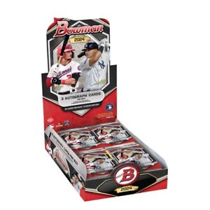 New Listing2024 Bowman Baseball MLB HTA JUMBO Hobby Box 3 Chrome Auto per box 5/8