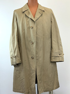Vintage London Fog Trench Coat Men's 44 Reg Khaki Iconic Long Rain Jacket